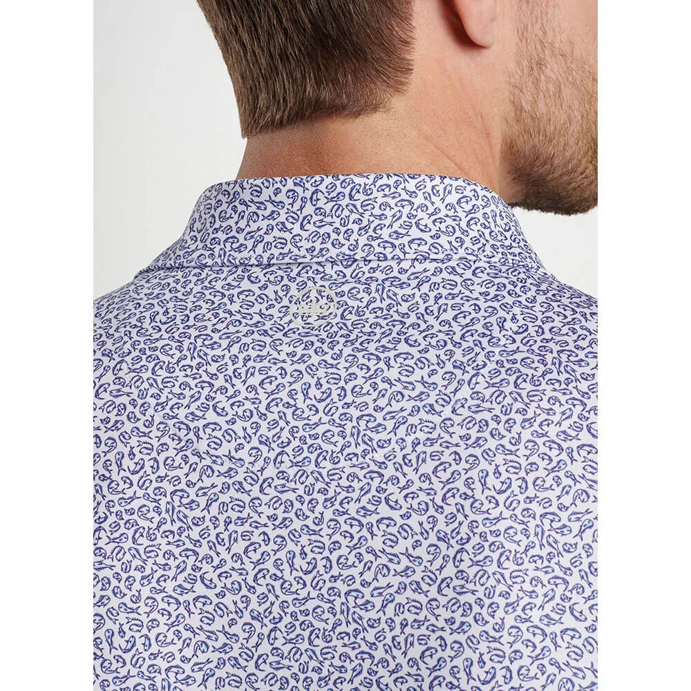 Peter Millar Mahi Mahi Performance Jersey Polo Shirt - White