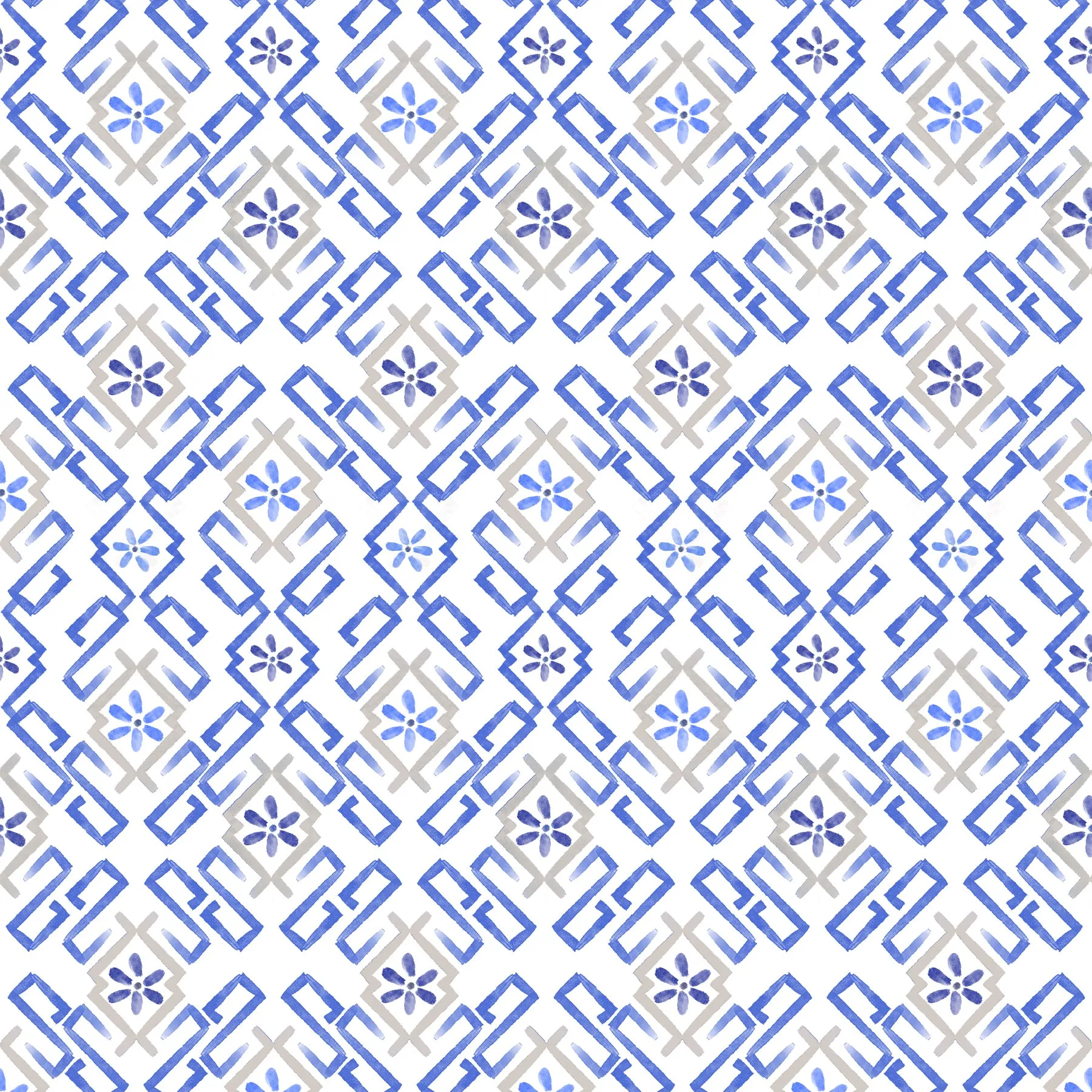 PETITE Three Quarter Sleeve Print Polo | Lattice Work 69C