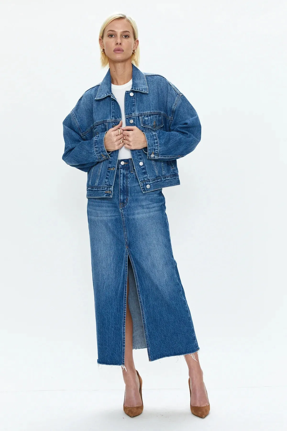 Pistola Denim Alice Midi Skirt
