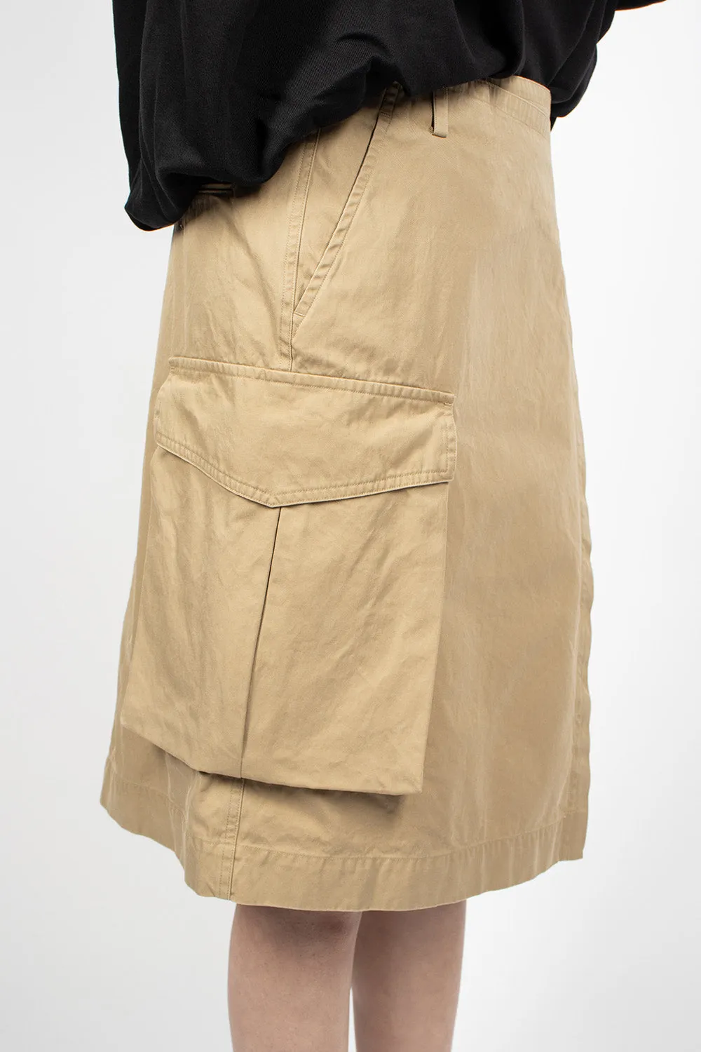 Pleated Wrap Skirt Beige