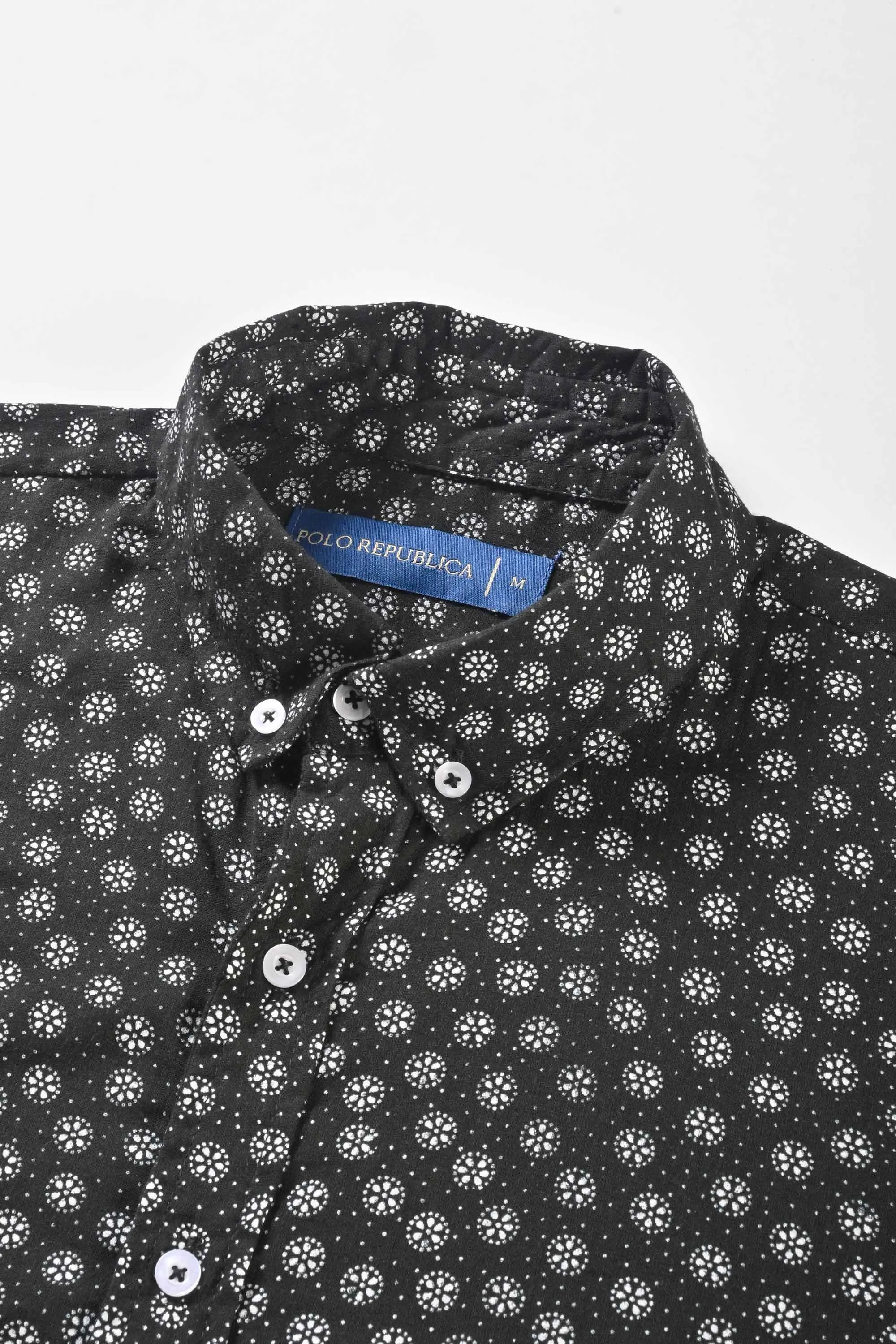 Polo Republica Men's Dots Printed Casual Shirt