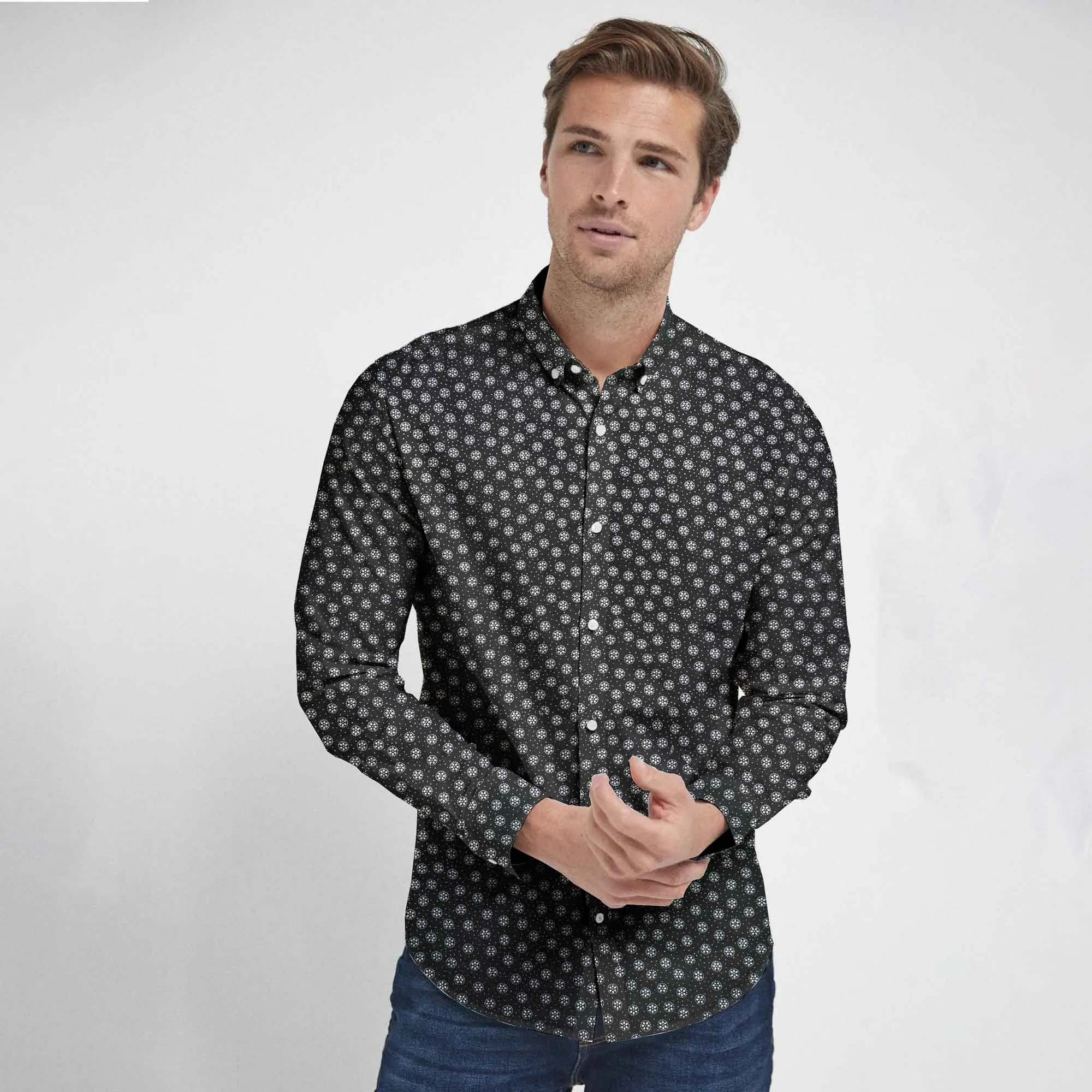 Polo Republica Men's Dots Printed Casual Shirt
