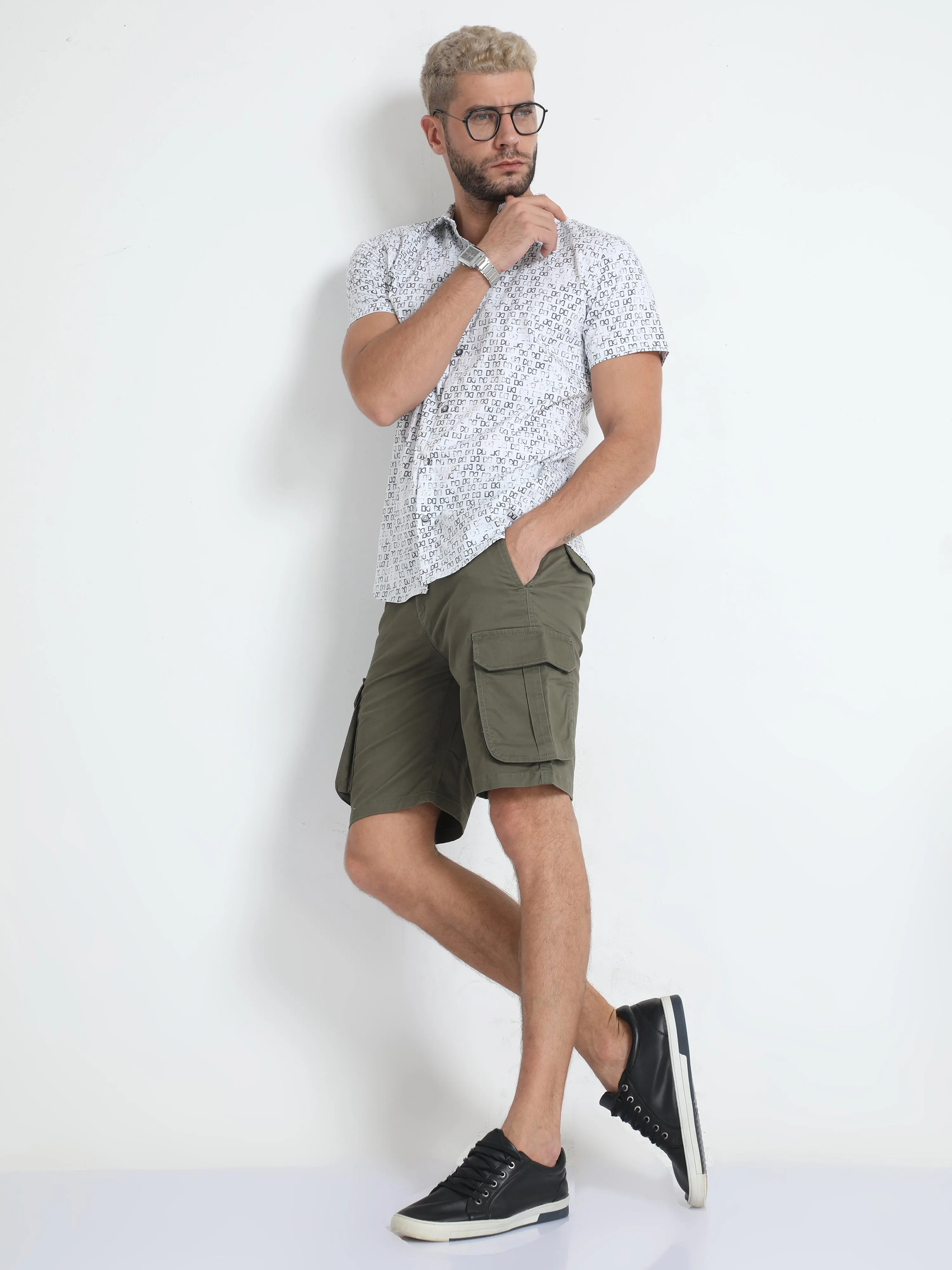 Premium Twill Olive Cargo Shorts