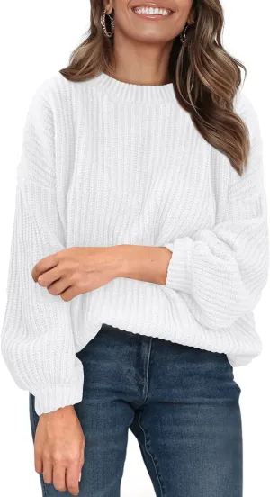 PRETTYGARDEN Women's Fashion Sweater Long Sleeve Casual Ribbed Knit Winter Clothes Pullover Sweaters Blouse Top