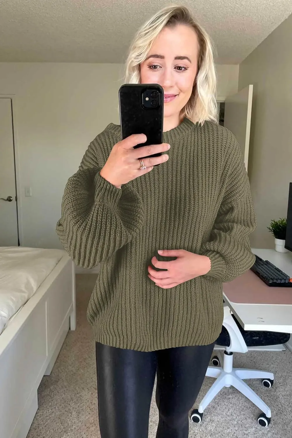 PRETTYGARDEN Women's Fashion Sweater Long Sleeve Casual Ribbed Knit Winter Clothes Pullover Sweaters Blouse Top