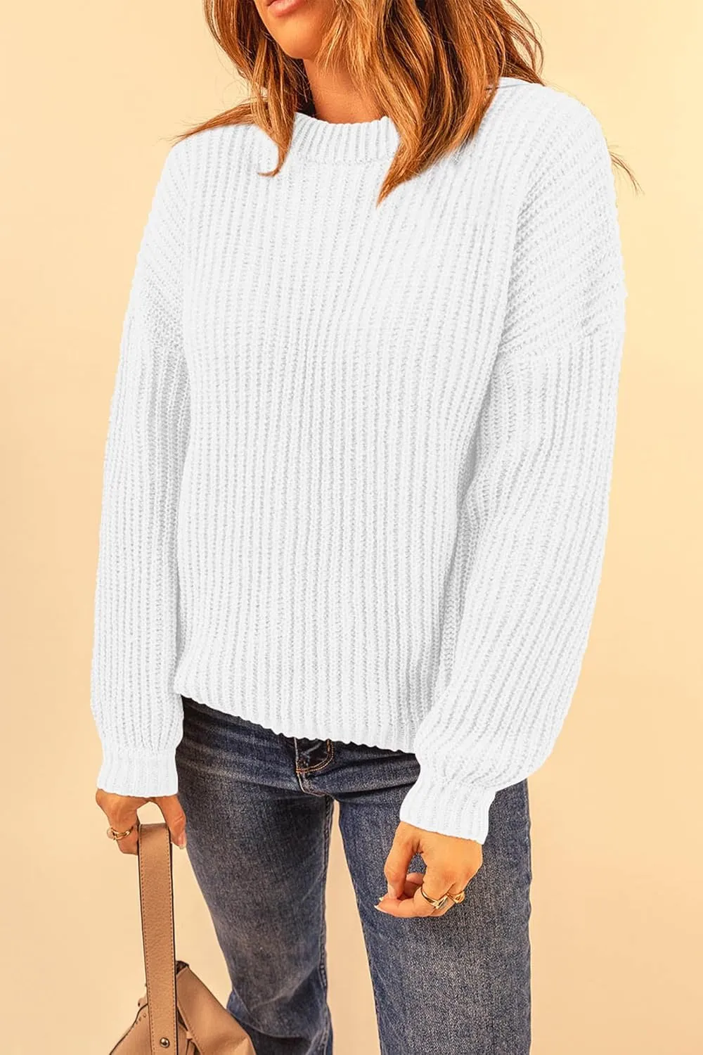 PRETTYGARDEN Women's Fashion Sweater Long Sleeve Casual Ribbed Knit Winter Clothes Pullover Sweaters Blouse Top