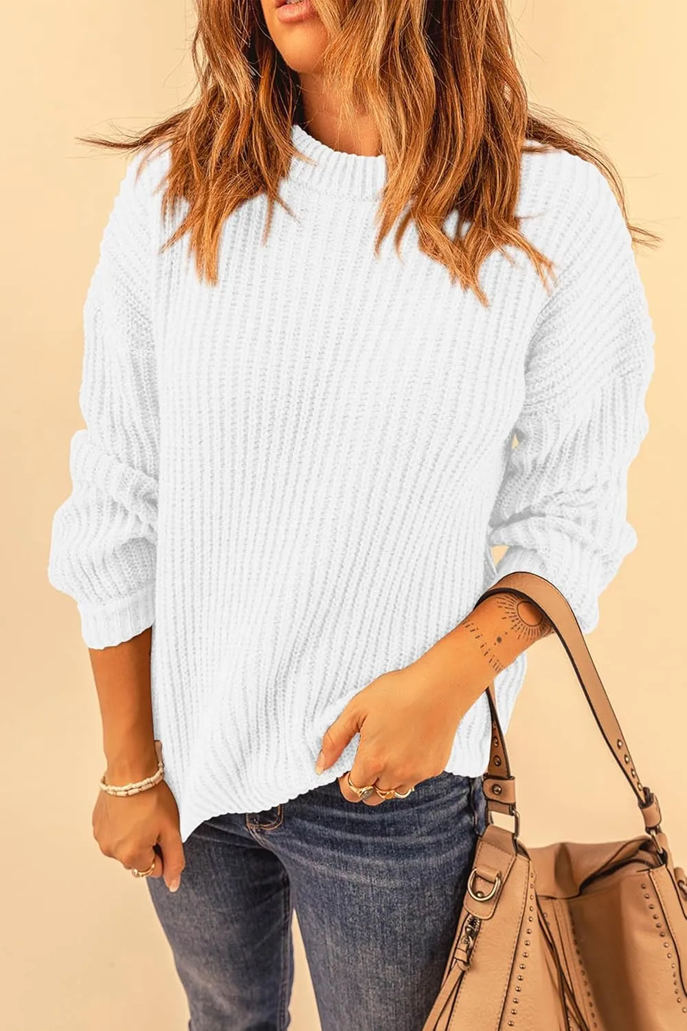 PRETTYGARDEN Women's Fashion Sweater Long Sleeve Casual Ribbed Knit Winter Clothes Pullover Sweaters Blouse Top