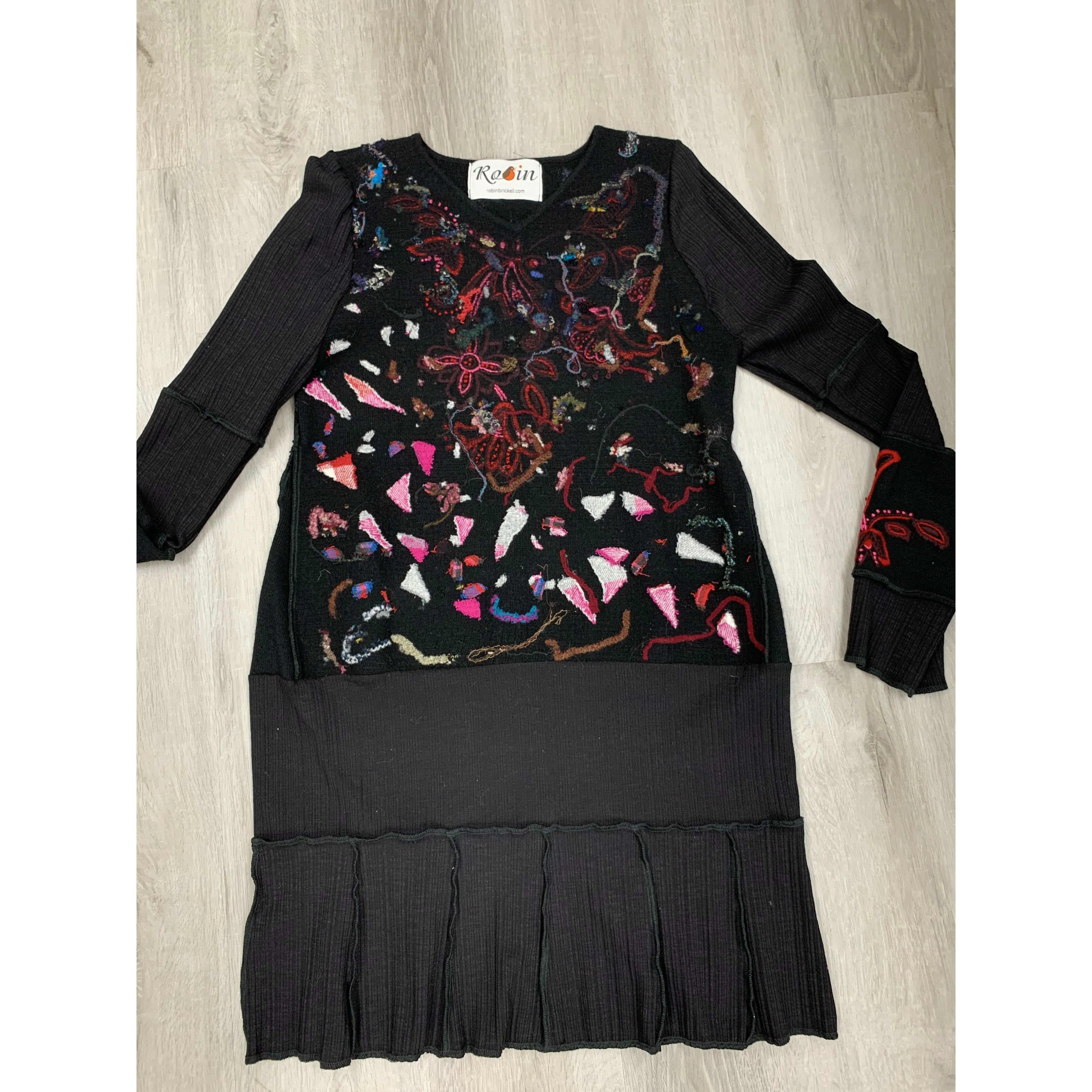 Recycled no waste felted Sweater dress tunic