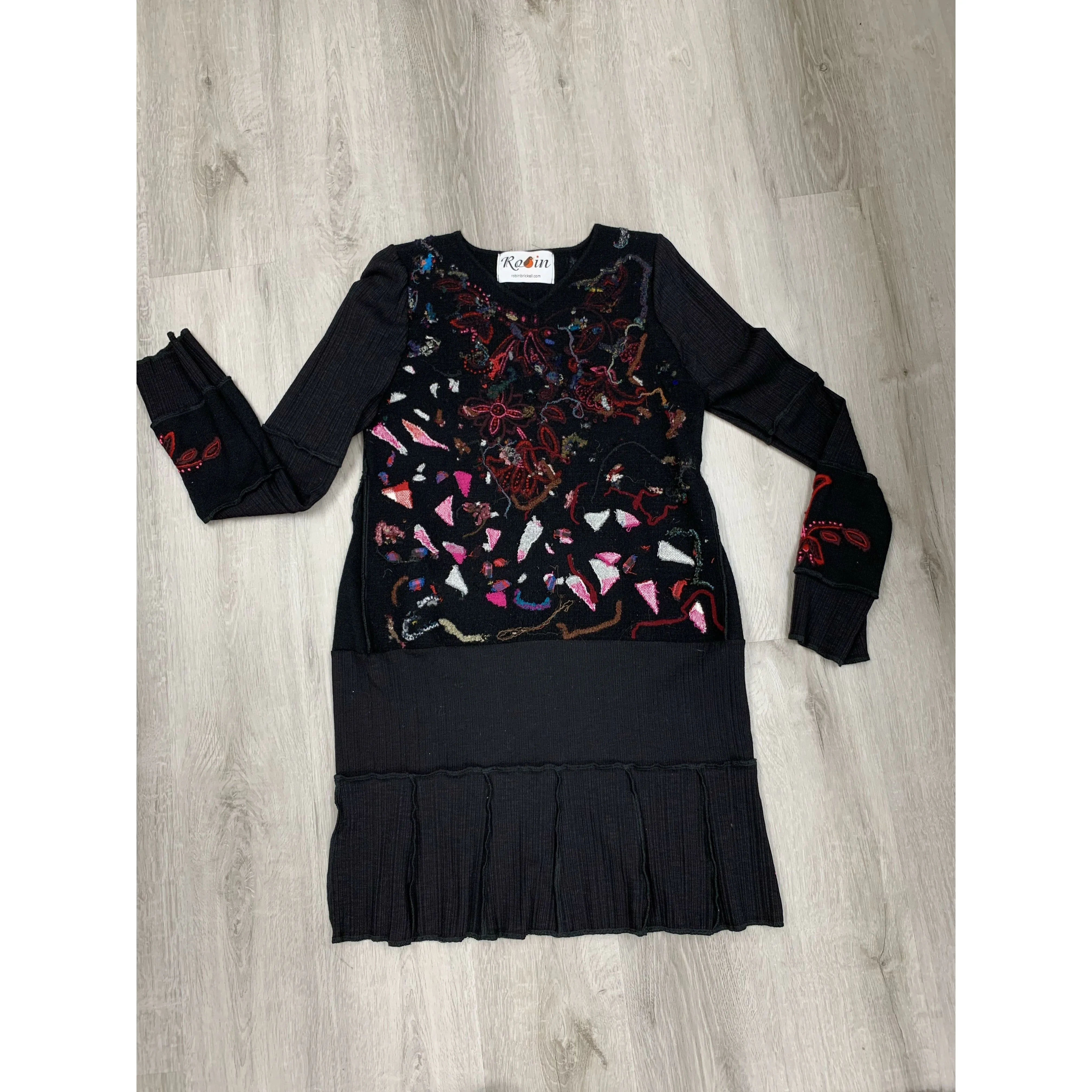 Recycled no waste felted Sweater dress tunic