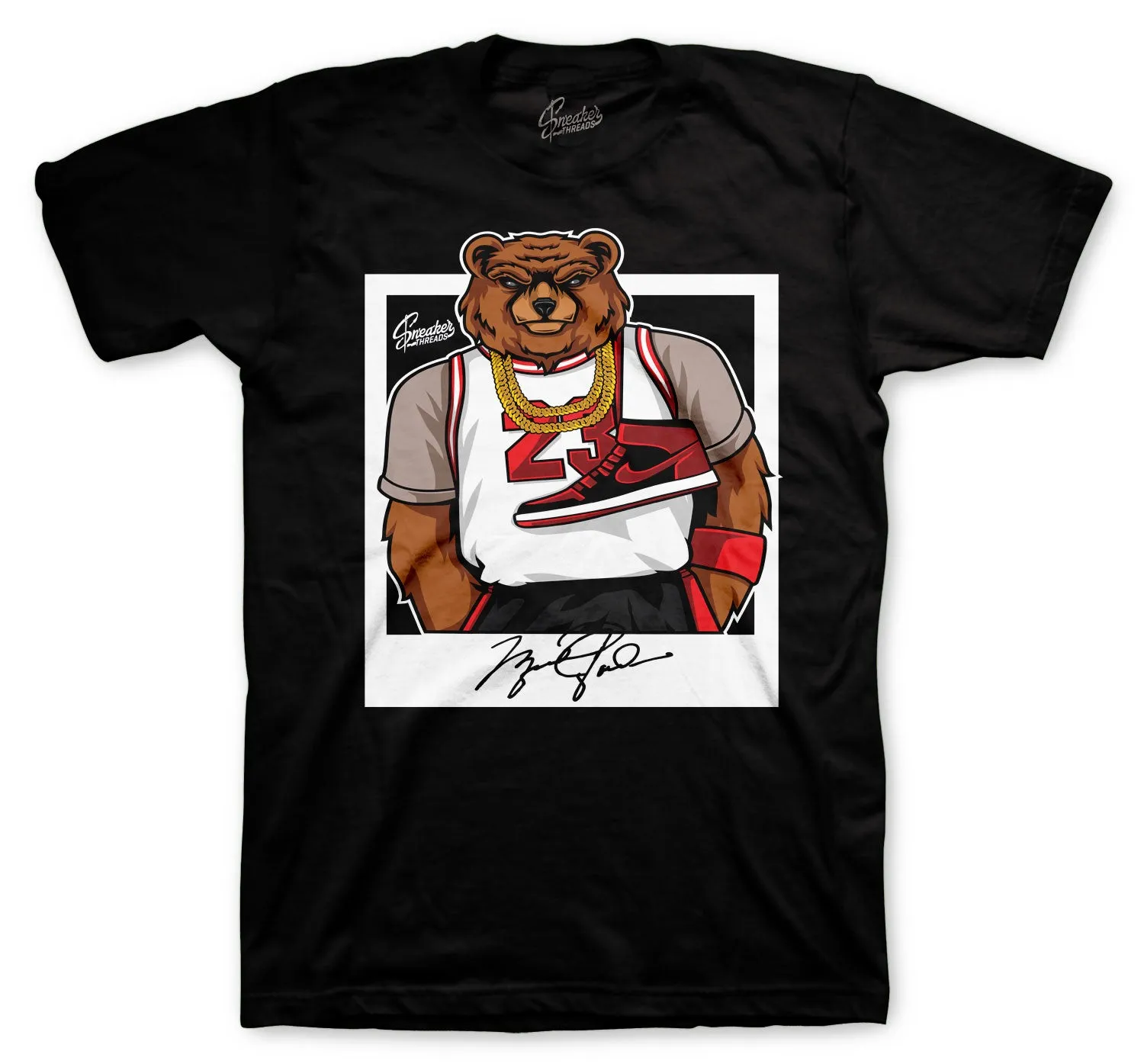 Retro 1 Bred Patent Bred Bear Shirt