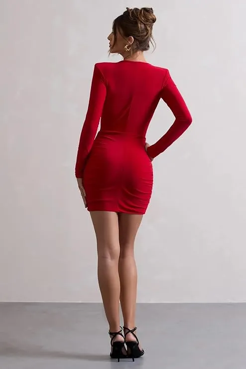 Scarlet Lycra Bodycon Dress