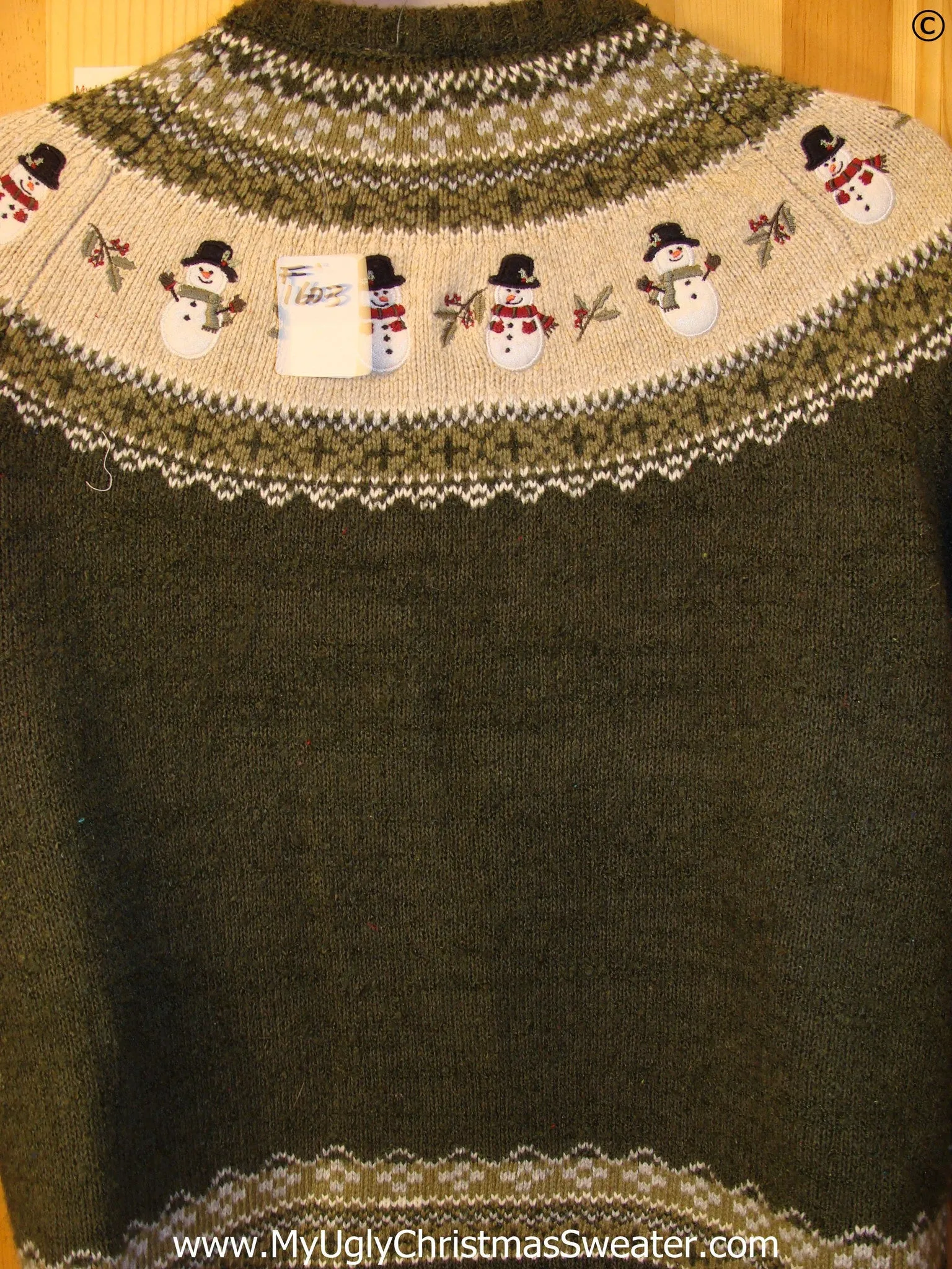 Snowman Nordic Zip Cheap Christmas Sweater