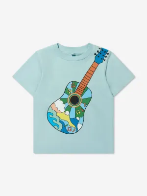 Stella McCartney Boys Guitar Print T-Shirt in Blue