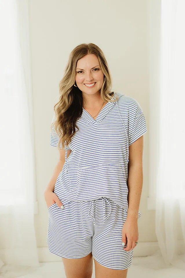 Striped Side Slit Shorts