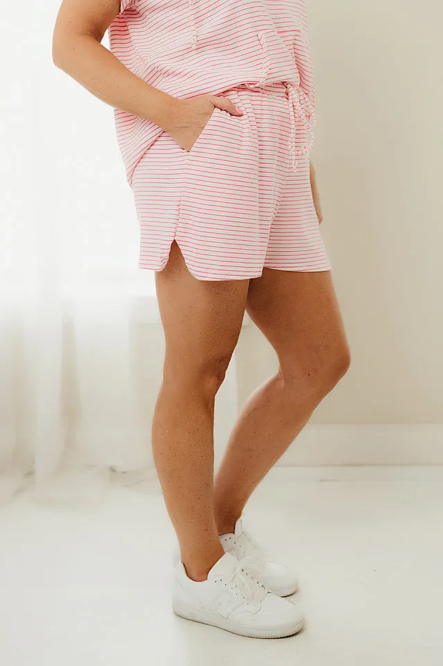Striped Side Slit Shorts