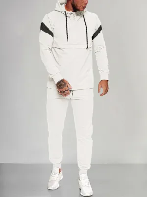 Stylish Splicing Athleisure Hoodie Set