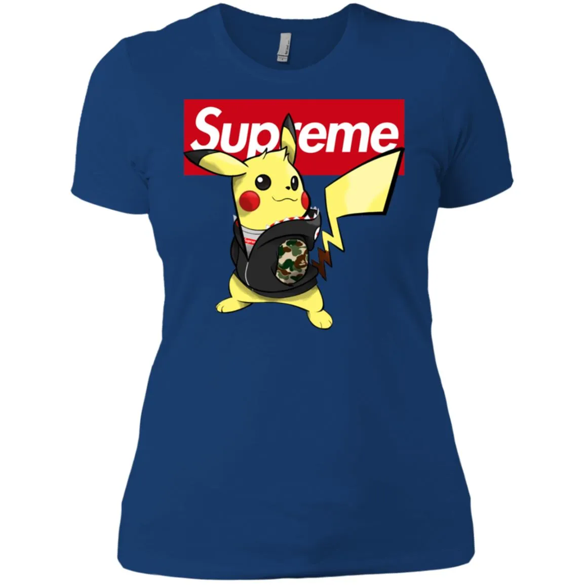 Supreme Pikachu T-shirt Women Cotton T-Shirt
