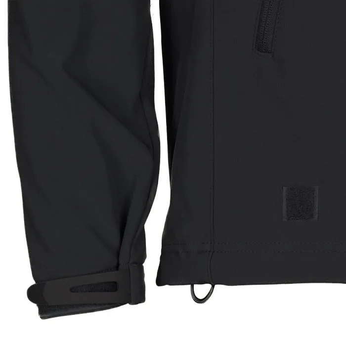 Tactical Softshell Military Jacket with Shoulder Flaps - Black