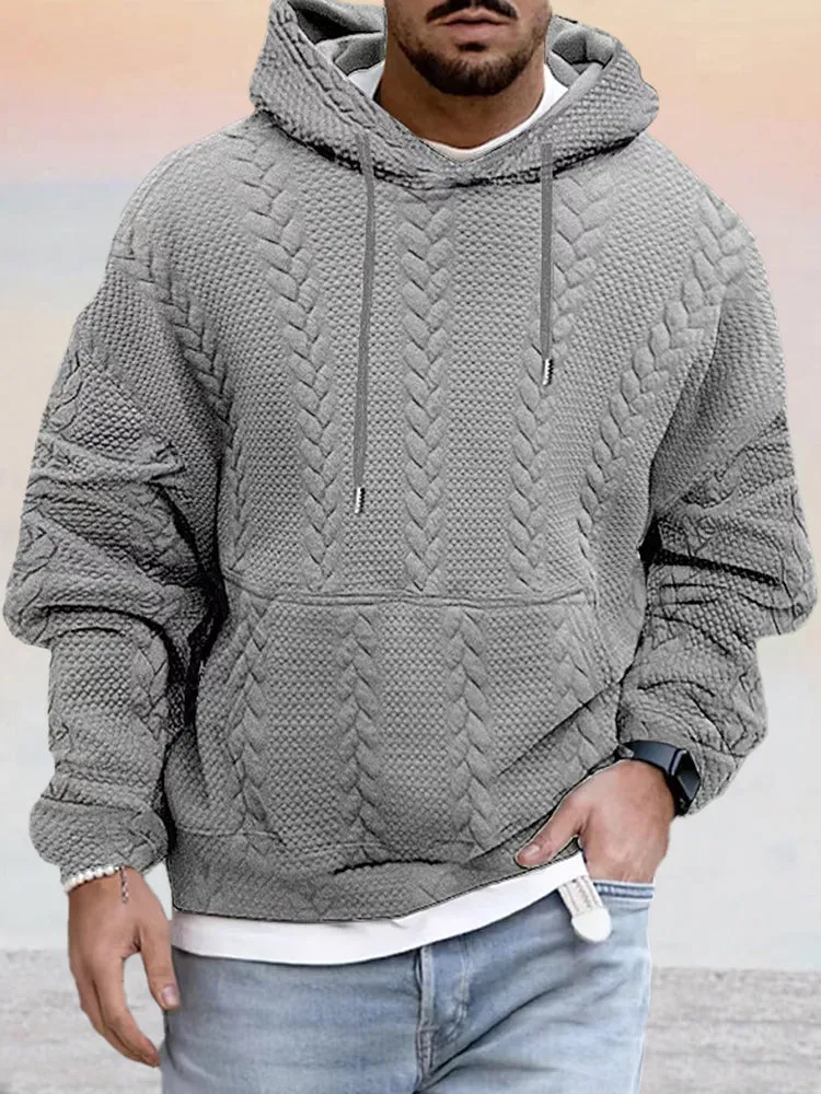 Textural Loose Fit Hoodie