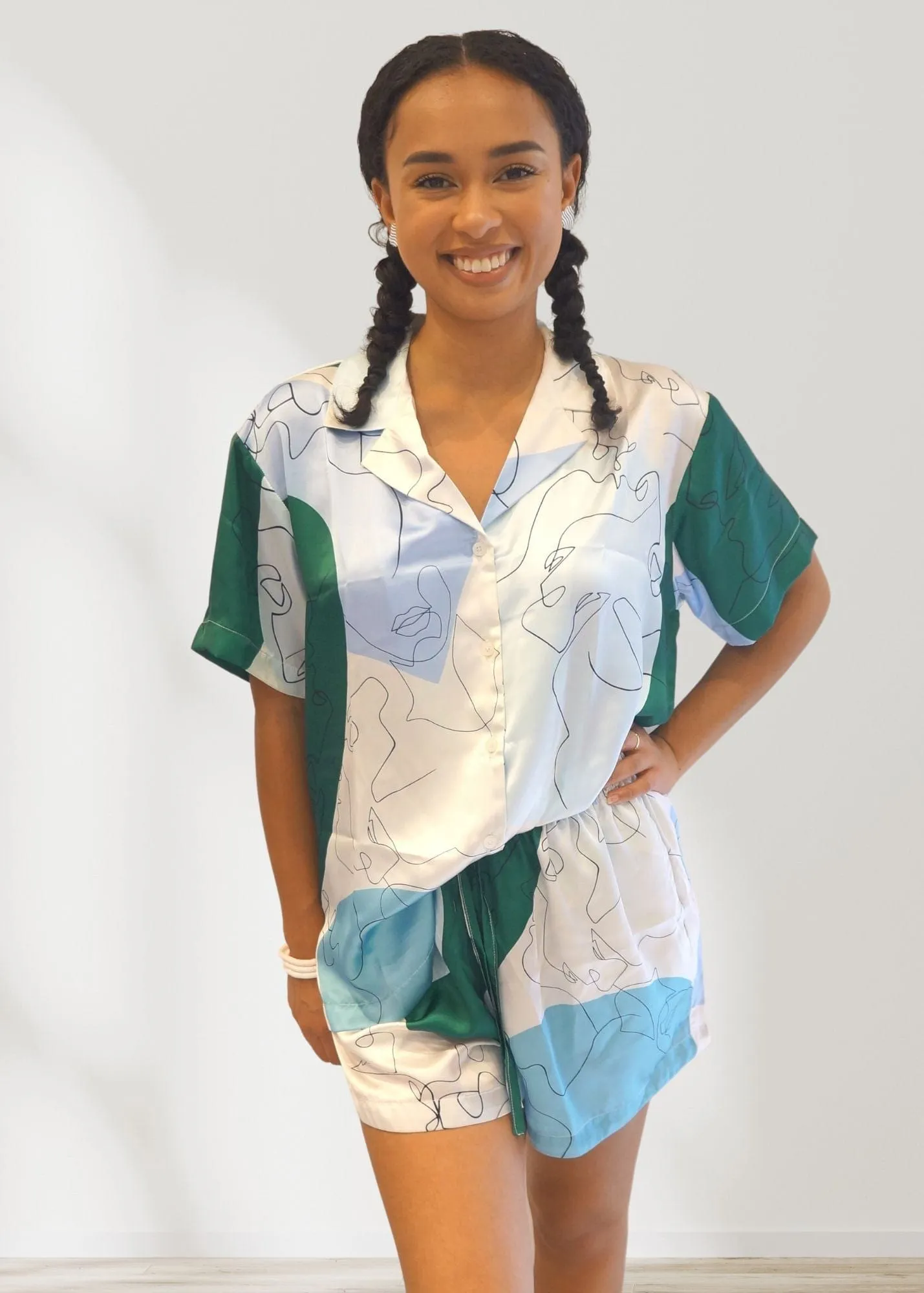 The Neon Star Co-ords - Shirt & Shorts Set - Fashionart