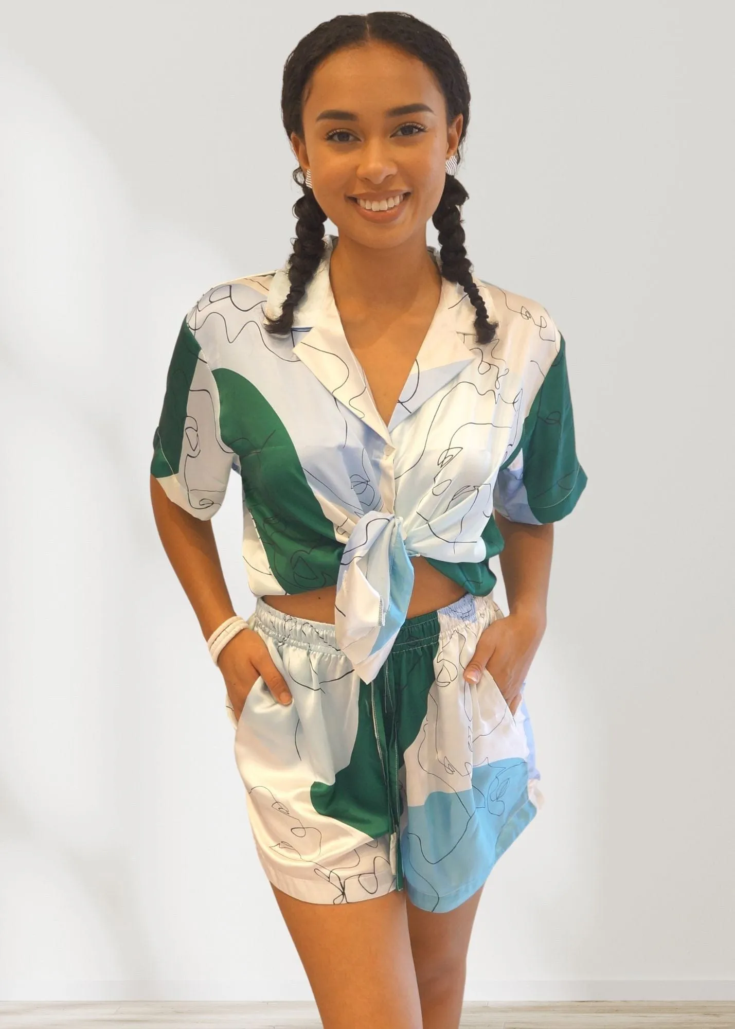The Neon Star Co-ords - Shirt & Shorts Set - Fashionart