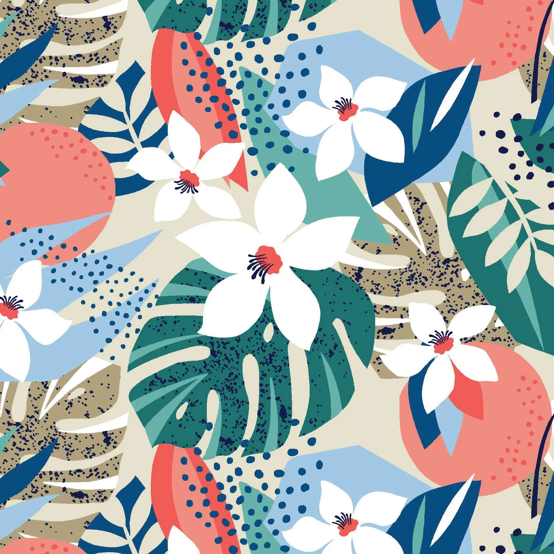 Three Quarter Sleeve Print Polo | Aloha 60D