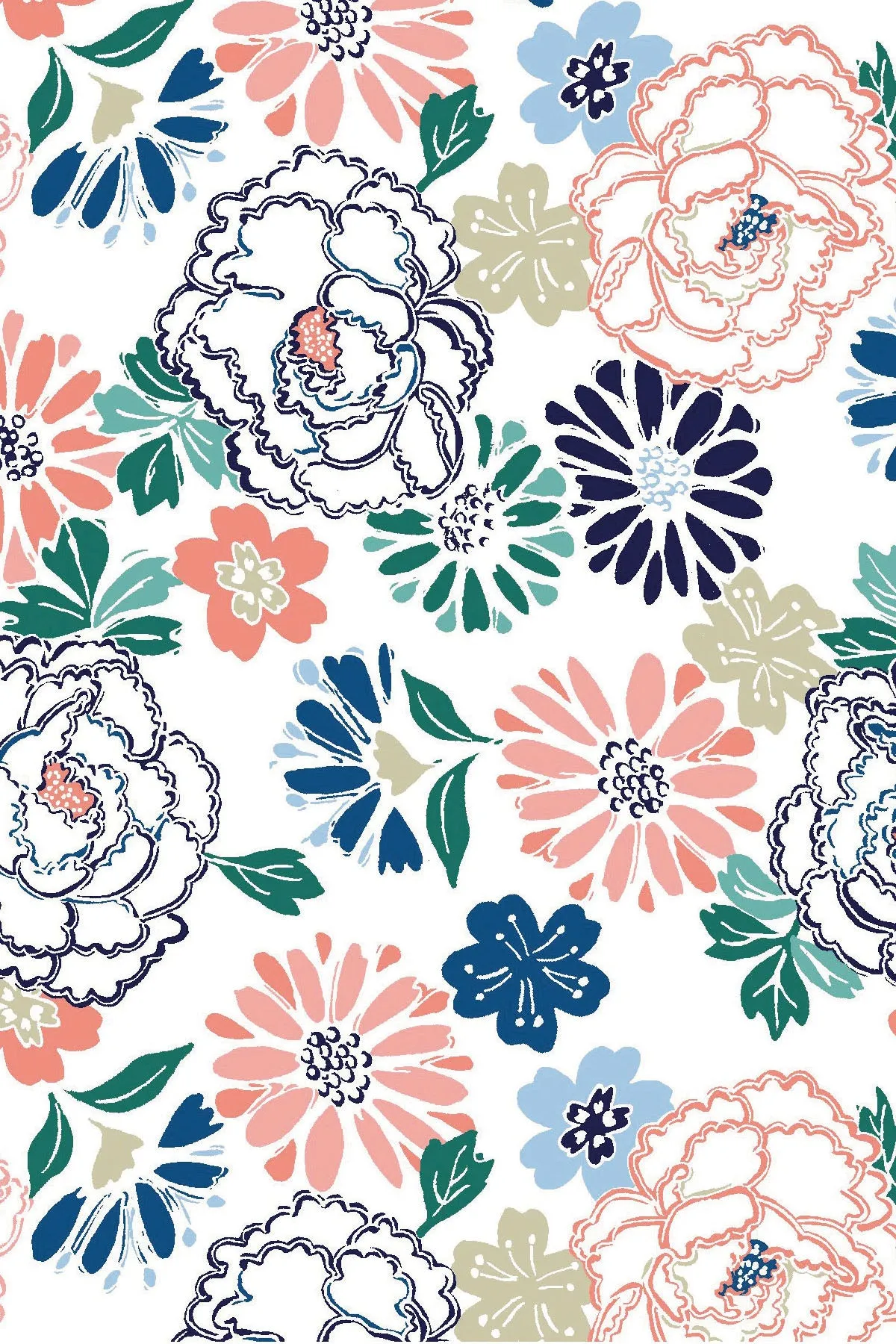 Three Quarter Sleeve Print Polo | Floral Fresh 60A