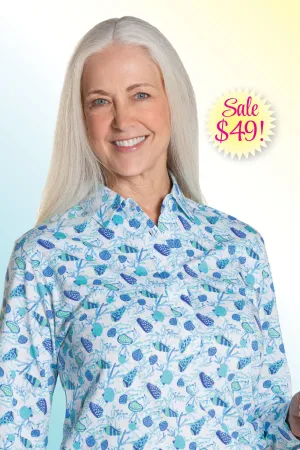 Three Quarter Sleeve Print Polo | Island Treasures 68A