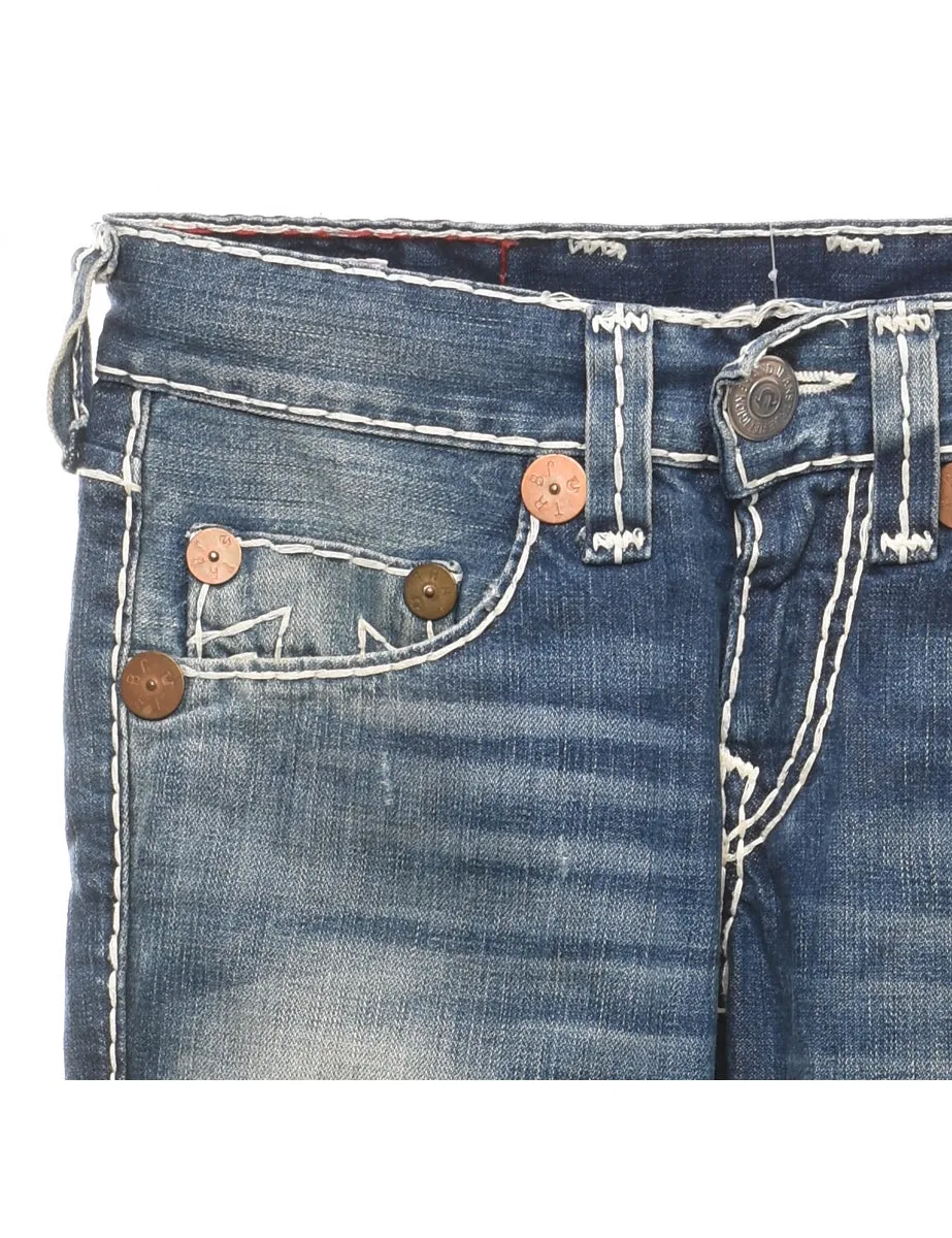 True Religion Medium Wash Contrast Stitch Jeans - W30 L32