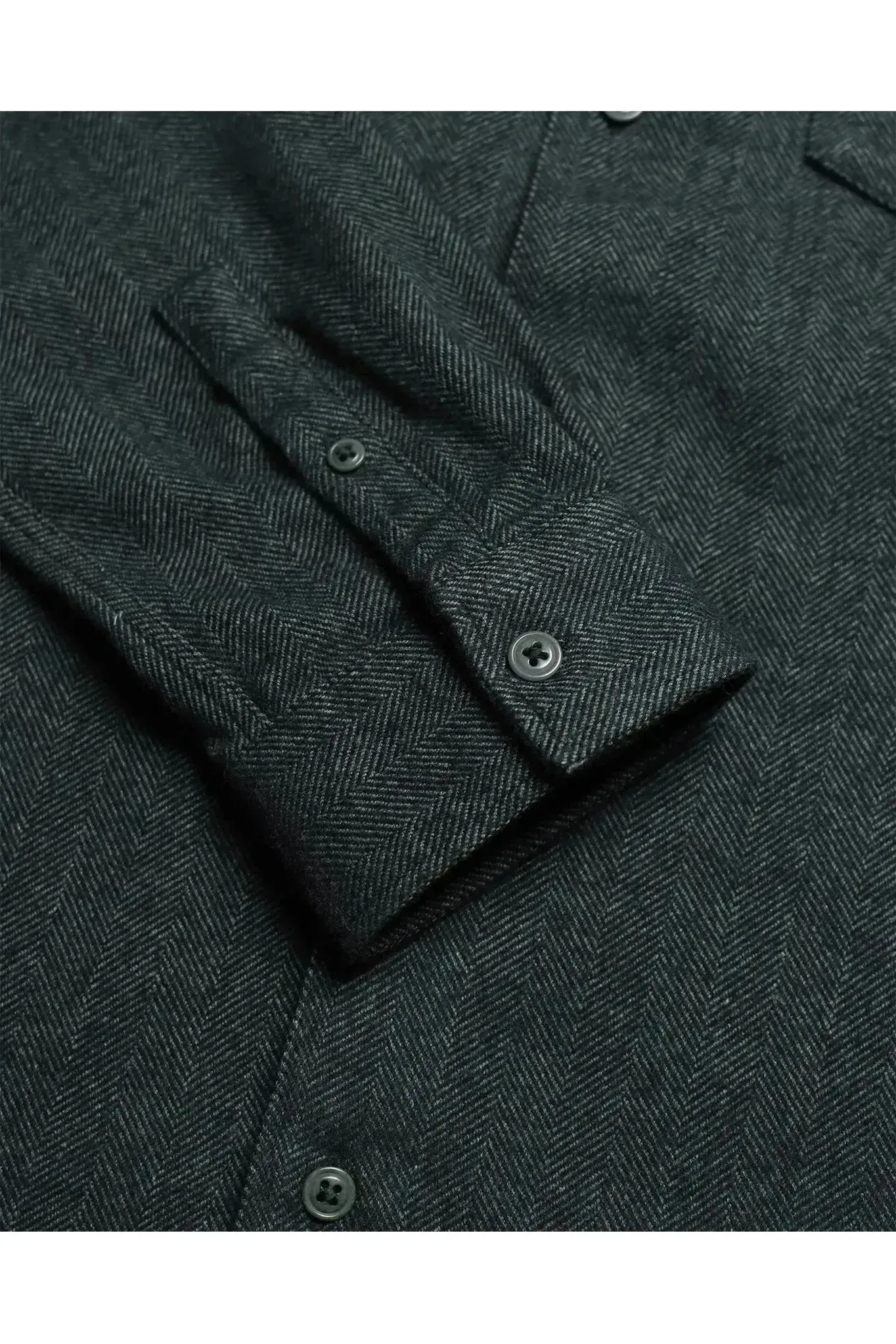 Two Pocket Shirt - Forest Green Herringbone