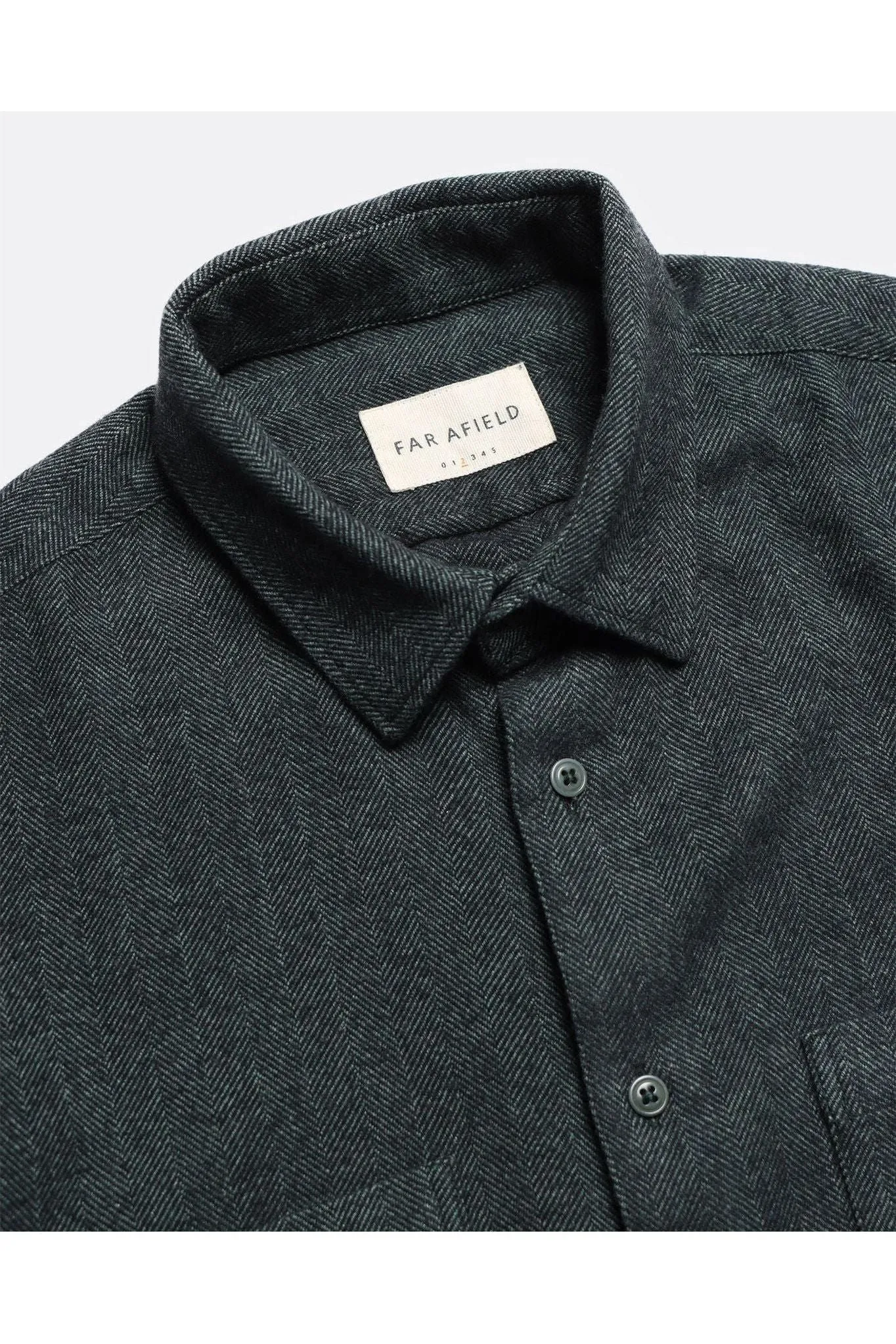 Two Pocket Shirt - Forest Green Herringbone