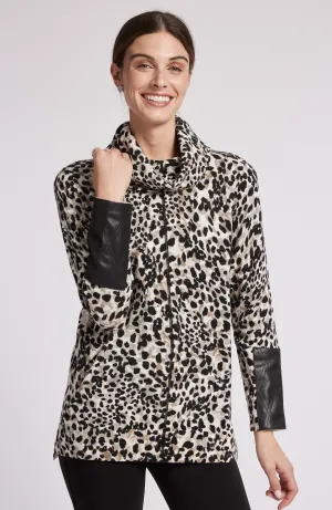 Tyler Boe Cotton Cashmere Cowl Neck Tunic Multi