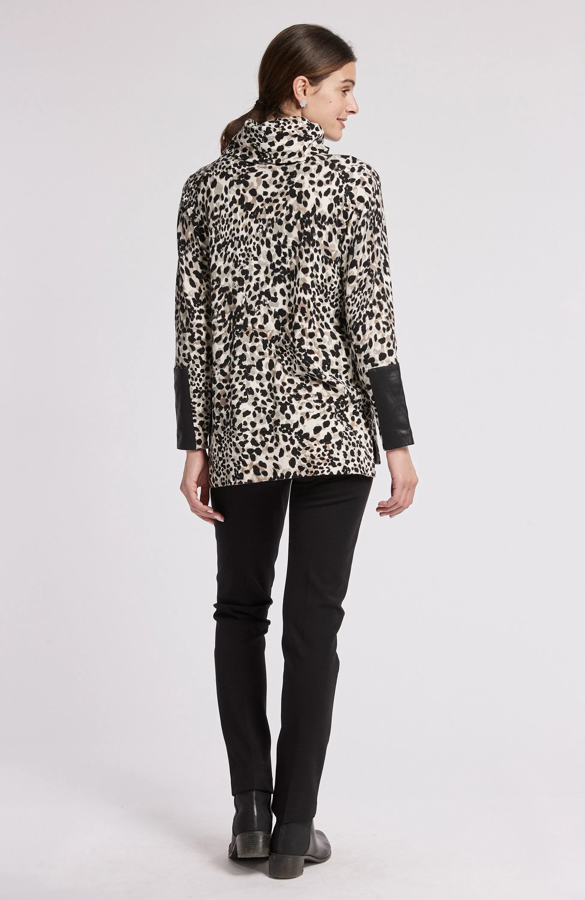 Tyler Boe Cotton Cashmere Cowl Neck Tunic Multi