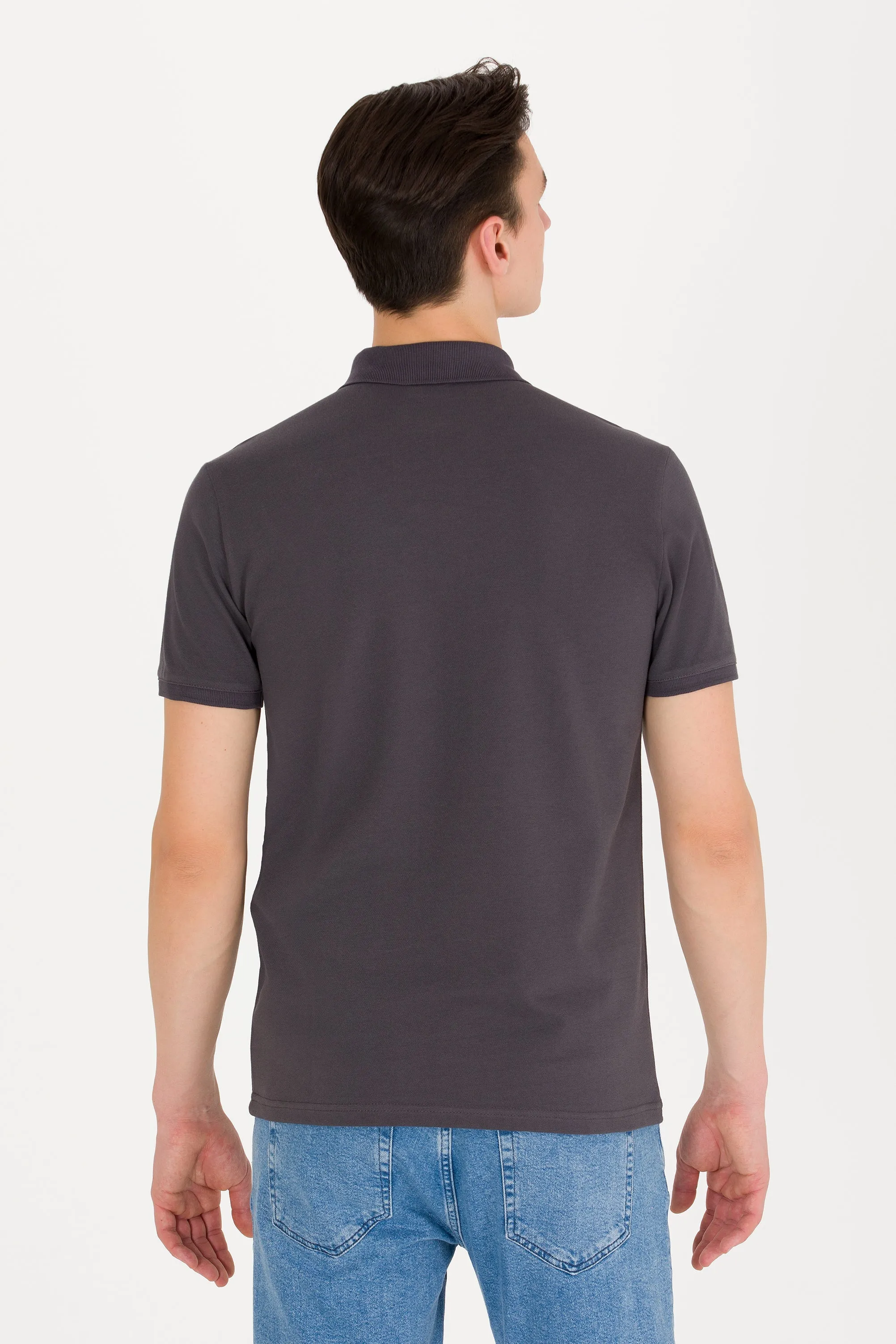 USPA Polo Shirt Men Anthracite VR006 USPOM185 Single Color Horse US Polo Assn.