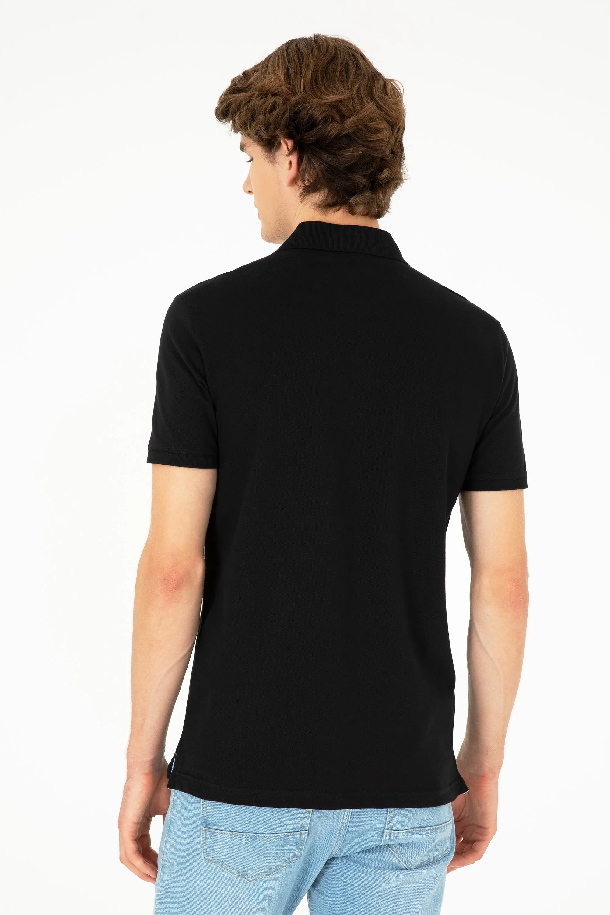 USPA Polo Shirt Men  Black VR046 USPOM241 USPA LOGO US Polo Assn.