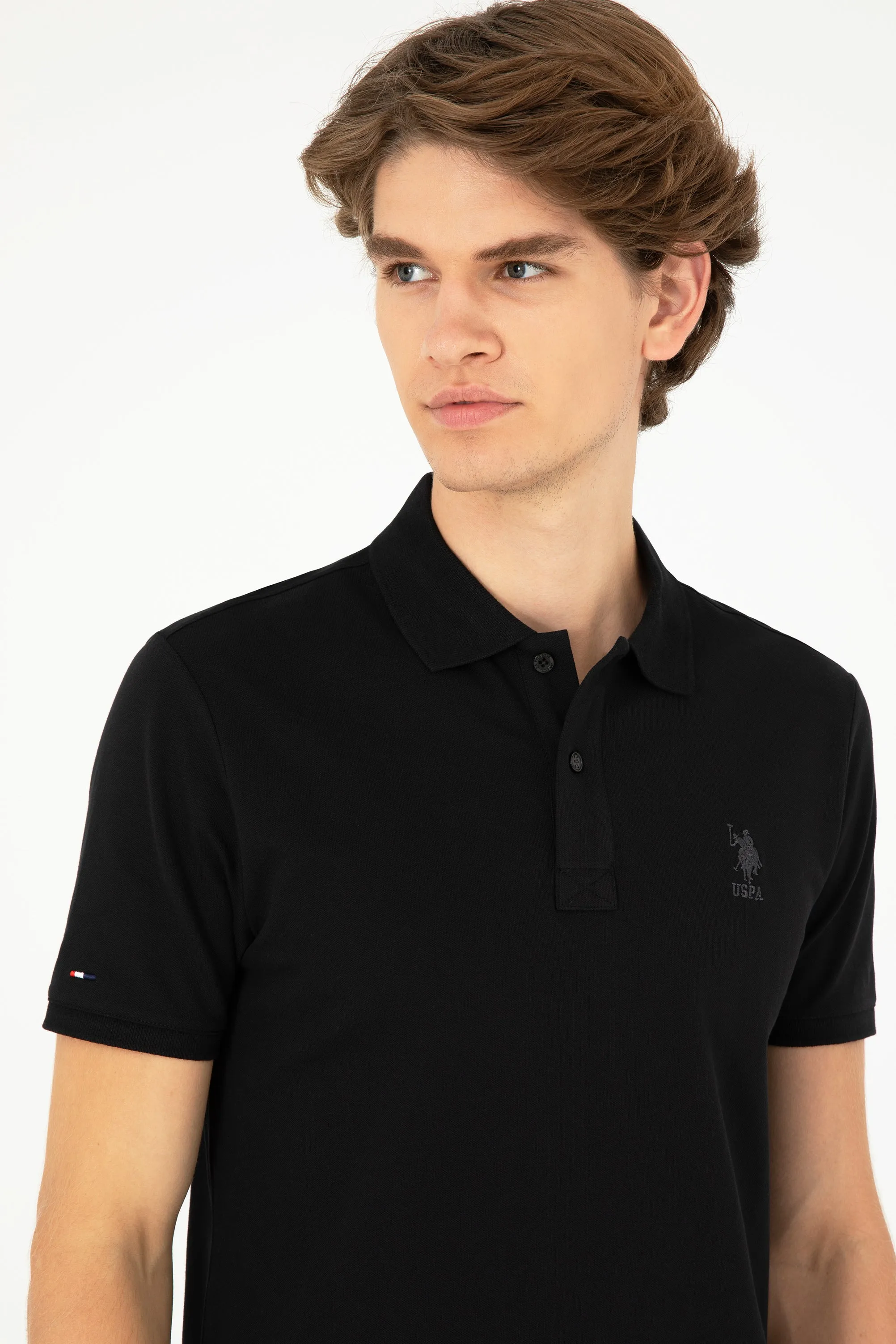 USPA Polo Shirt Men  Black VR046 USPOM241 USPA LOGO US Polo Assn.