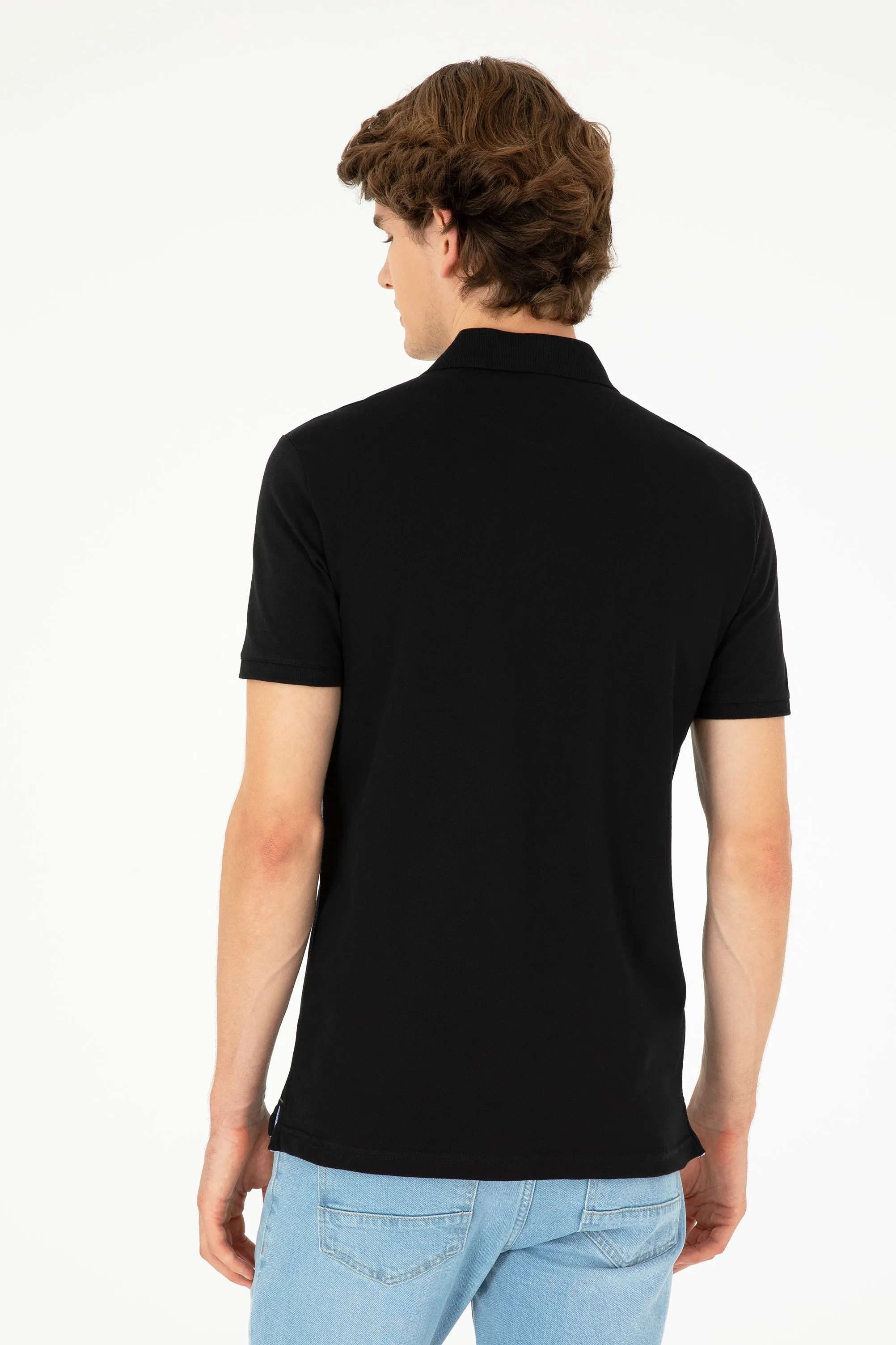 USPA Polo Shirt Men  Black VR046 USPOM241 USPA LOGO US Polo Assn.