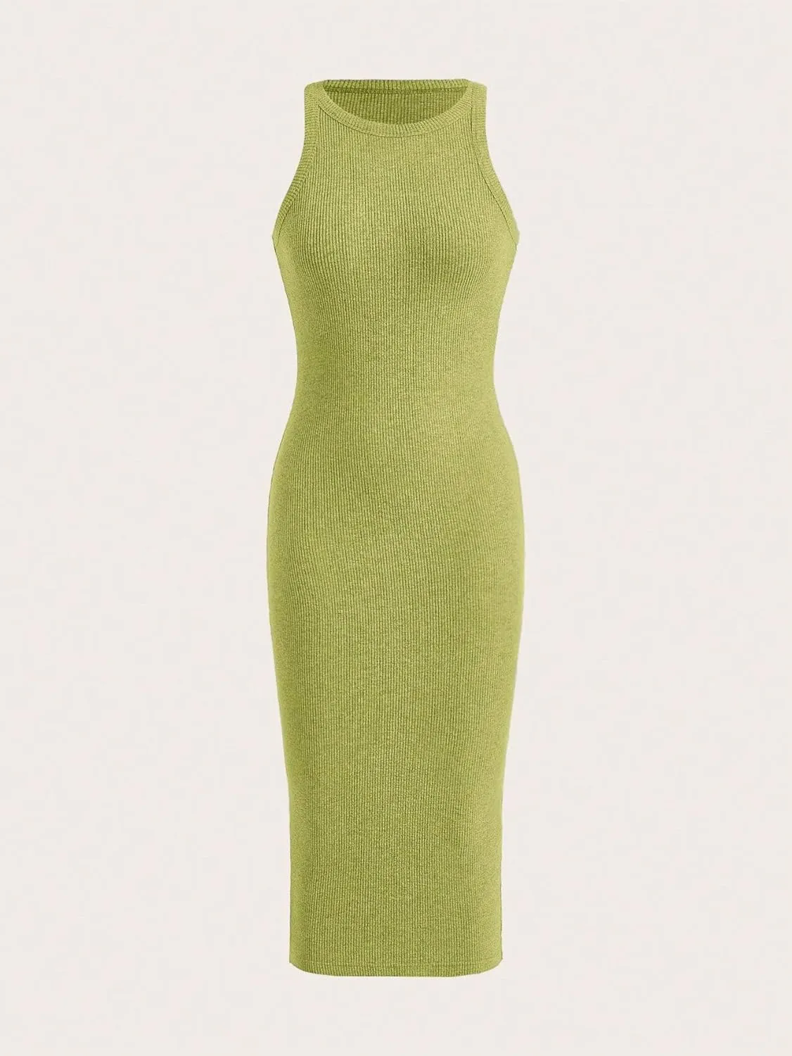 Verdusa Women's Fall Dress Sleeveless Ribbed Knit Midi Tank Dress Wedding Guest Dress Sweater Dresses