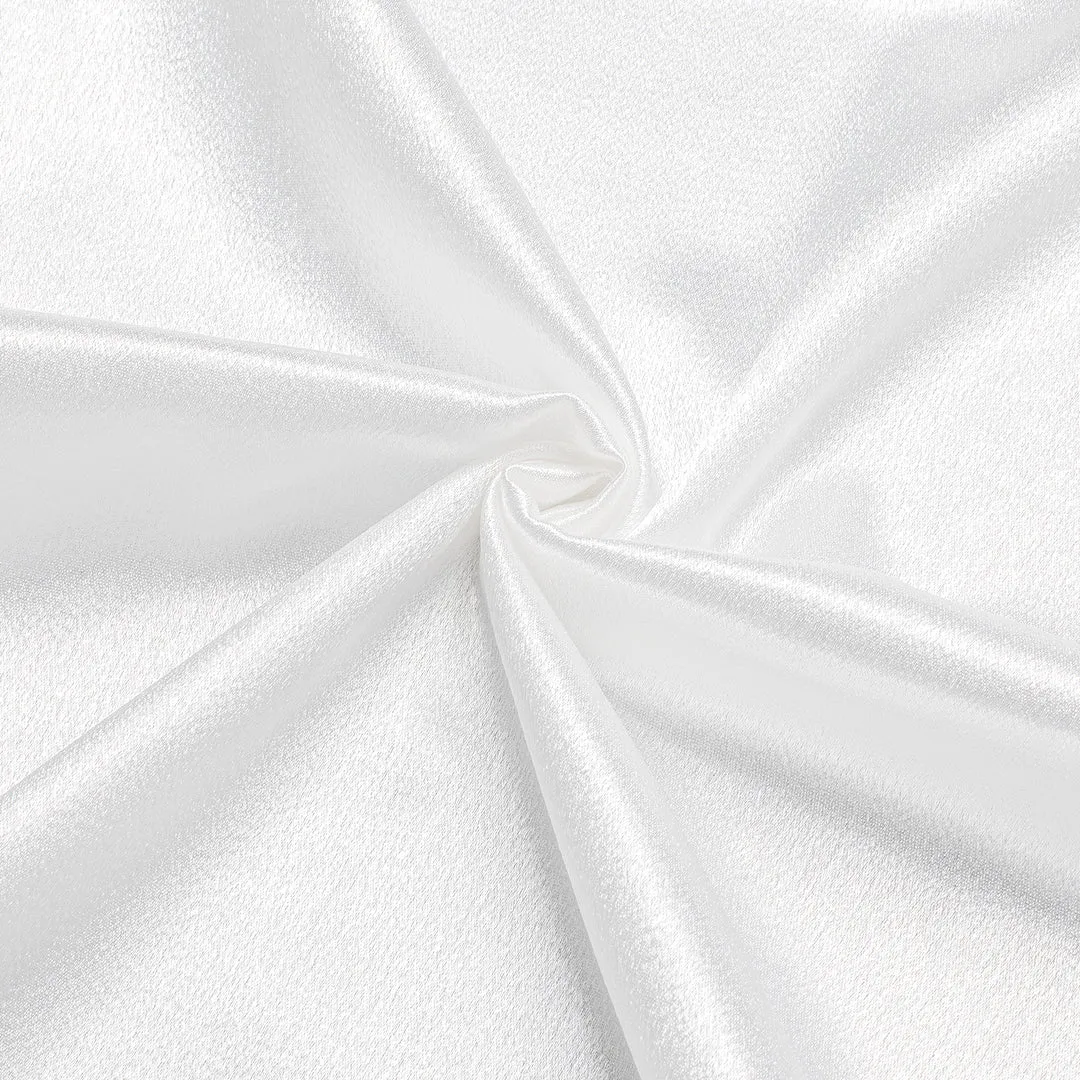 White Men's Shiny Satin Silk Dress Shirt Long Sleeve Casual Slim Fit