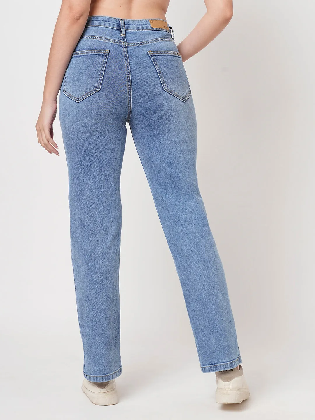 Women Blue Relax Straight Jeans