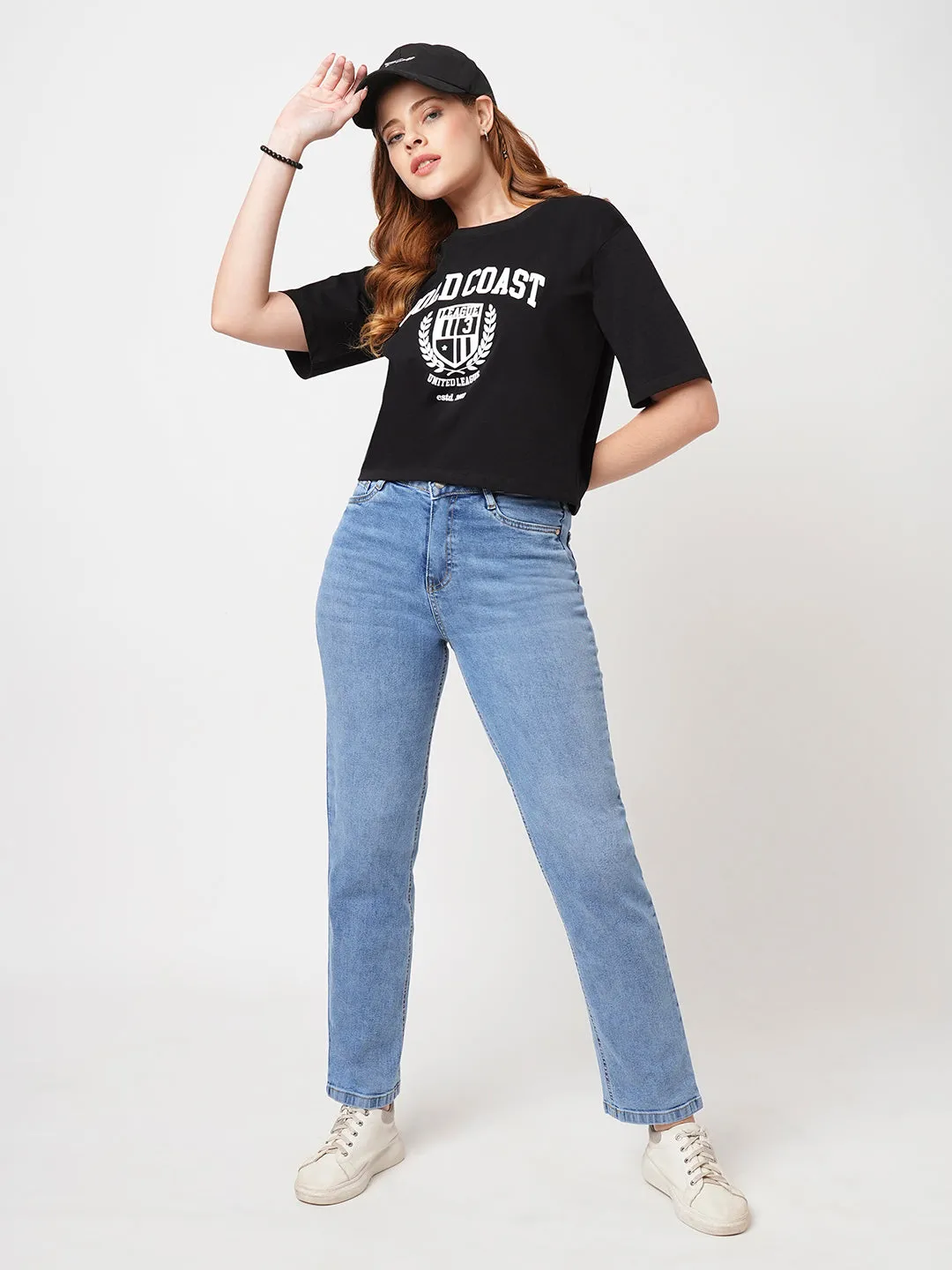 Women Blue Relax Straight Jeans
