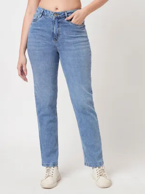 Women Blue Relax Straight Jeans