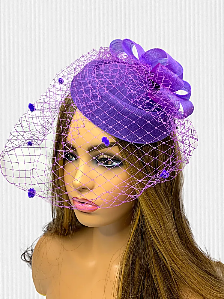 Women's Fascinator Vintage Bridal Wedding Feather Mesh Costume Headpiece Loops