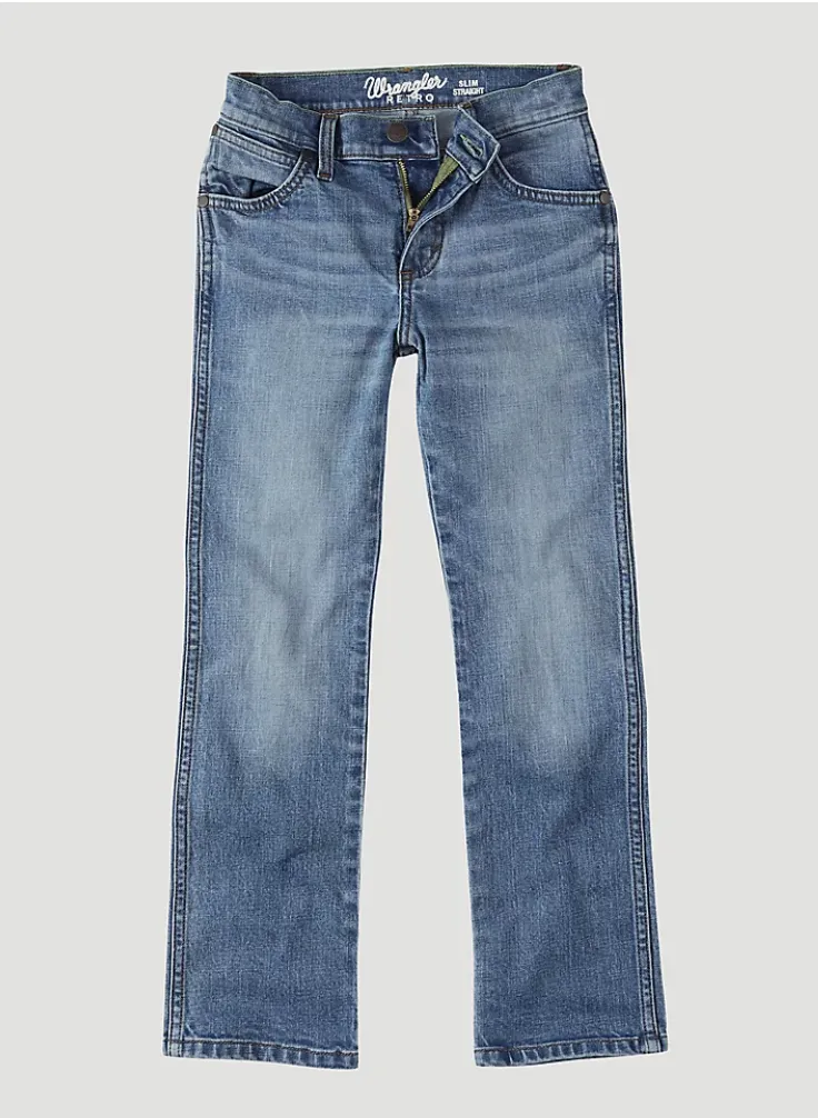 WRANGLER BOYS RETRO SLIM STRAIGHT JEAN (4-20) IN ROUGHHOUSE STYLE 112335642